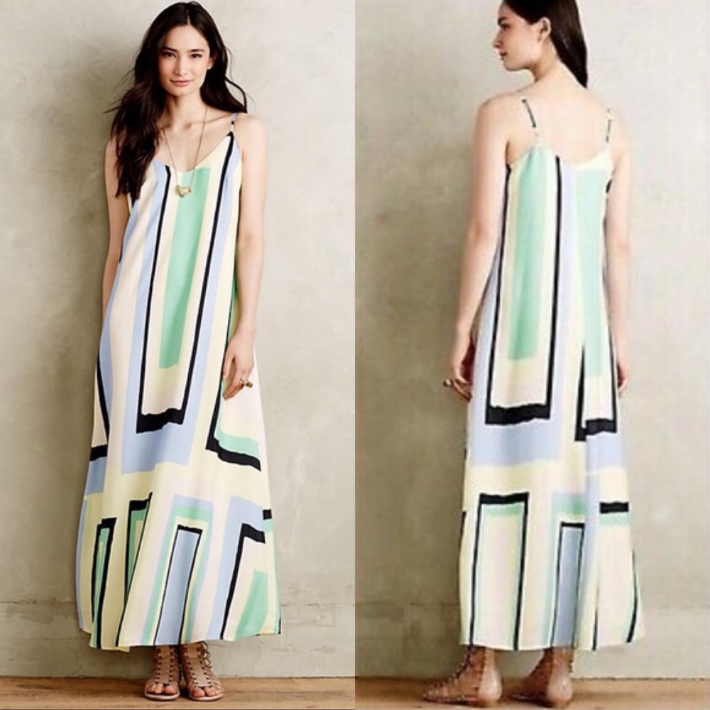 Anthropologie Maeve Abstract Maxi Dress